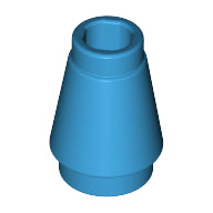 Plaatje in Gallery viewer laden, LEGO® los onderdeel Kegel in kleur Donker Azuurblauw 4589b