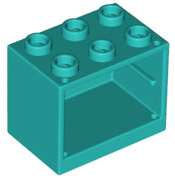 Plaatje in Gallery viewer laden, LEGO® los onderdeel Container in kleur Donker Turkoois 4532b