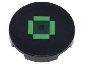 LEGO® los onderdeel Tegel Rond met Motief Zwart 14769pb549