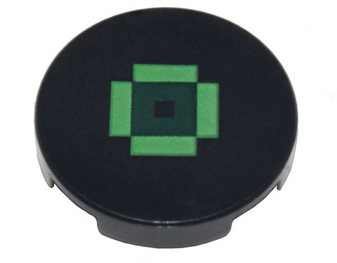 LEGO® los onderdeel Tegel Rond met Motief Zwart 14769pb549