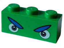 Plaatje in Gallery viewer laden, LEGO® los onderdeel Steen met Motief Fel Groen 3622pb134