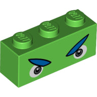 Plaatje in Gallery viewer laden, LEGO® los onderdeel Steen met Motief Fel Groen 3622pb134