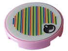 LEGO® onderdeel Tegel Rond met Motief Fel Roze 14769pb550