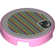 LEGO® onderdeel Tegel Rond met Motief Fel Roze 14769pb550