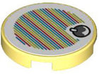 LEGO® Tegel Rond met Motief Helder Lichtgeel 14769pb551