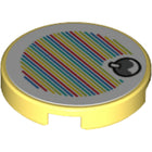 LEGO® Tegel Rond met Motief Helder Lichtgeel 14769pb551