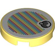 LEGO® Tegel Rond met Motief Helder Lichtgeel 14769pb551