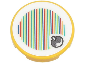 LEGO® los onderdeel Tegel Rond met Motief Geel 14769pb556