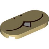 Plaatje in Gallery viewer laden, LEGO® onderdeel Tegel Rond met Motief Geelbruin 66857pb031