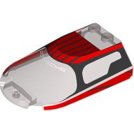 LEGO® Voorruit met Motief Doorzichtig Zwart 3384pb01