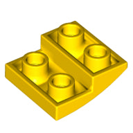 Plaatje in Gallery viewer laden, LEGO® los onderdeel Dakpan Gebogen in kleur Geel 32803