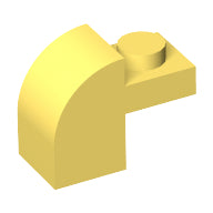 Plaatje in Gallery viewer laden, LEGO® los onderdeel Dakpan Gebogen Helder Lichtgeel 6091