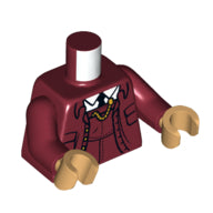 Plaatje in Gallery viewer laden, LEGO® los onderdeel Lijf met Motief Donkerrood 973pb4987c01