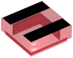 LEGO® onderdeel Tegel met Motief Doorzichtig Rood 3070pb252