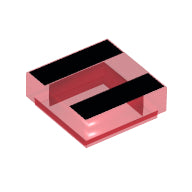 LEGO® onderdeel Tegel met Motief Doorzichtig Rood 3070pb252