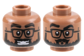 LEGO® los onderdeel Hoofd in kleur Licht Bruin 3626cpb3153