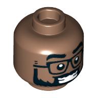 Plaatje in Gallery viewer laden, LEGO® los onderdeel Hoofd in kleur Medium Bruin 3626pb3153