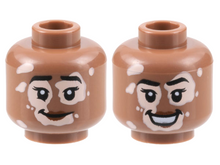 Plaatje in Gallery viewer laden, LEGO® los onderdeel Hoofd in kleur Medium Bruin 3626pb3169
