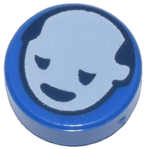 LEGO® los onderdeel Tegel Rond met Motief Blauw 98138pb356