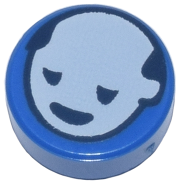 LEGO® los onderdeel Tegel Rond met Motief Blauw 98138pb356