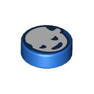 LEGO® los onderdeel Tegel Rond met Motief Blauw 98138pb356