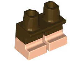 LEGO® Benen Aangepast met Motief Donker Bruin 41879pb014