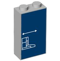LEGO® Steen met Motief Licht Blauwachtig Grijs 22886pb25