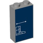 LEGO® Steen met Motief Licht Blauwachtig Grijs 22886pb25