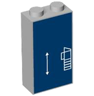 LEGO® Steen met Motief Licht Blauwachtig Grijs 22886pb22