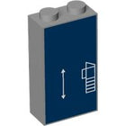 LEGO® Steen met Motief Licht Blauwachtig Grijs 22886pb22