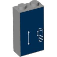 LEGO® Steen met Motief Licht Blauwachtig Grijs 22886pb22