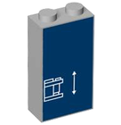 LEGO® Steen met Motief Licht Blauwachtig Grijs 22886pb24