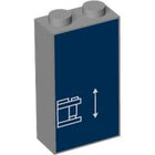 LEGO® Steen met Motief Licht Blauwachtig Grijs 22886pb24