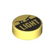 LEGO® Tegel Rond met Motief Helder Lichtgeel 98138pb357