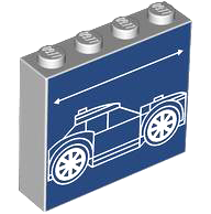 LEGO® Steen met Motief Licht Blauwachtig Grijs 49311pb029