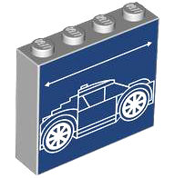 Plaatje in Gallery viewer laden, LEGO® Steen met Motief Licht Blauwachtig Grijs 49311pb028