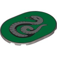 Plaatje in Gallery viewer laden, LEGO® los onderdeel Tegel Rond met Motief Zilver 65474pb09