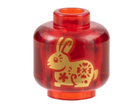 LEGO® los onderdeel Hoofd Doorzichtig Rood 3626pb3359