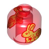 Plaatje in Gallery viewer laden, LEGO® los onderdeel Hoofd Doorzichtig Rood 3626pb3359