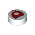 LEGO® los onderdeel Tegel Rond met Motief Wit 98138pb358