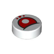 LEGO® los onderdeel Tegel Rond met Motief Wit 98138pb358