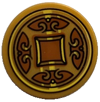 LEGO® onderdeel Tegel Rond met Motief Parel Goud 14769pb572