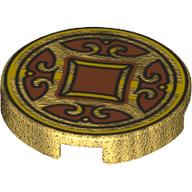 LEGO® onderdeel Tegel Rond met Motief Parel Goud 14769pb572