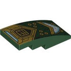 LEGO® Dakpan Gebogen met Motief Donkergroen 93606pb176