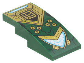 LEGO® Dakpan Gebogen met Motief Donkergroen 93606pb176