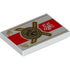 LEGO® los onderdeel Tegel met Motief in kleur Wit 26603pb303