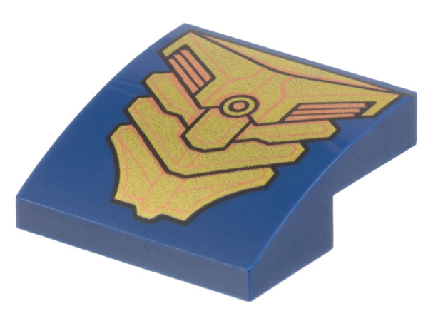 LEGO® Dakpan Gebogen met Motief Donkerblauw 15068pb454