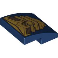 Plaatje in Gallery viewer laden, LEGO® Dakpan Gebogen met Motief Donkerblauw 15068pb454