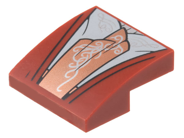 LEGO® Dakpan Gebogen met Motief Donkerrood 15068pb469