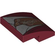 Plaatje in Gallery viewer laden, LEGO® Dakpan Gebogen met Motief Donkerrood 15068pb469